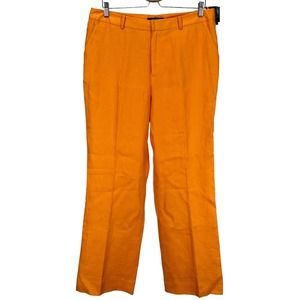 Ralph Lauren Womens 14 Linen Pants Lined 35 x 31 Trousers Slacks High Rise y2k